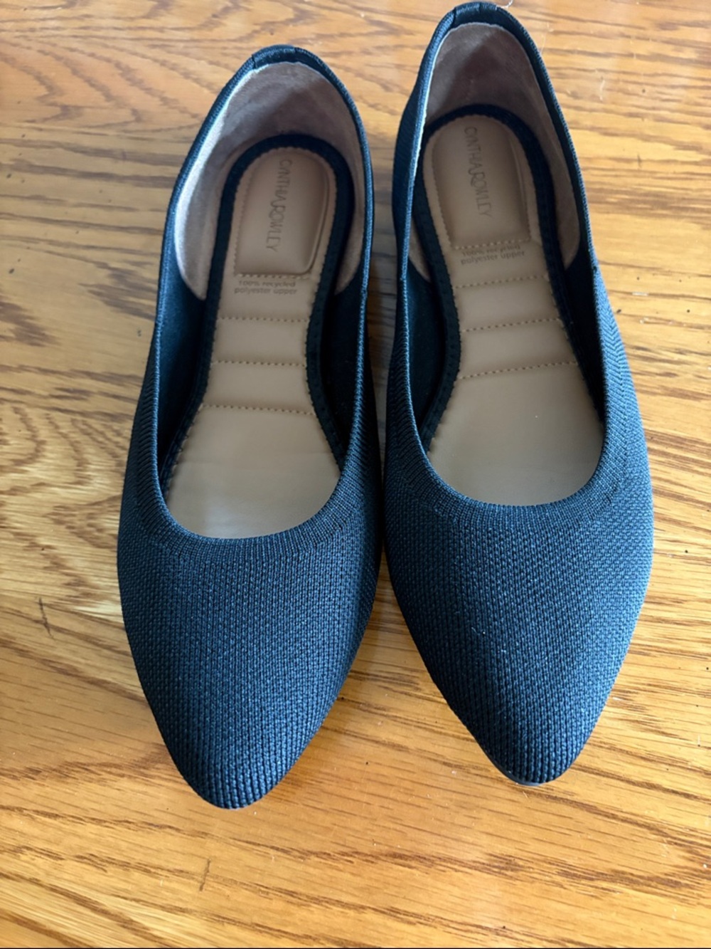 Cynthia Rowley Black Pointed Knit Ballet Flats
